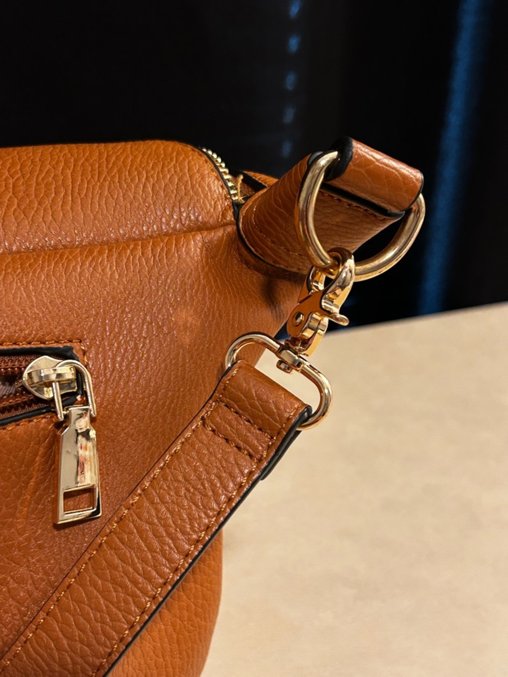 Poppy and Peonies Vegan Leather Crossbody Belt Bag - Picture 5 of 15